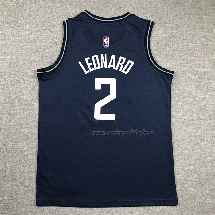 Camiseta Nino Los Angeles Clippers Kawhi Leonard NO 2 Ciudad 2023-24 Azul